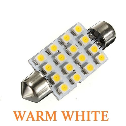 LED Festoon Warm White 16smd 1210 for Navigation / interior light 39-42mm c5w