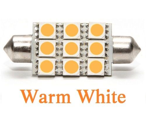 LED Festoon Warm White 9smd 5050 for Navigation / interior light 39-42mm c5w