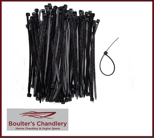 Cable Zip Ties - 4mm x 250mm Black Colour Pack of 100