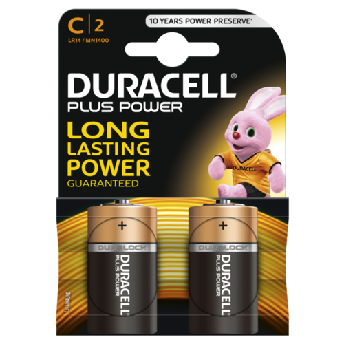 Duracell Plus Power C 2 Pack Batteries - MN1400B2