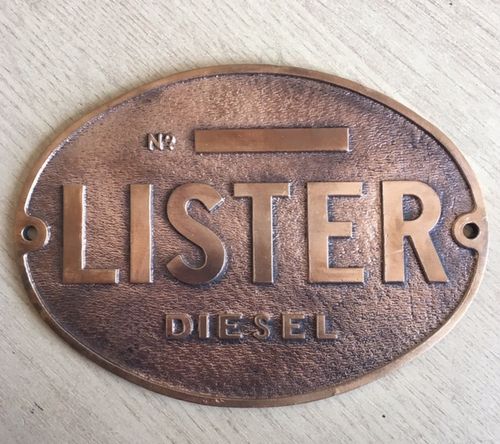 Solid Brass Engine Bulkhead Plate - Lister - New