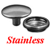 Press Stud. Button & Socket. Stainless Steel