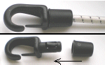 Black Nylon Hook for 8mm Shock Cord