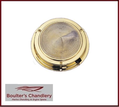 BRASS POLISHED 140MM LED DOME LIGHT SURFACE MOUNTED