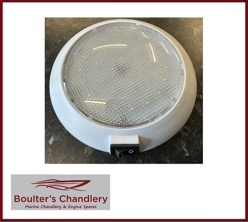 White 140mm LED Dome Light Low profile with Switch