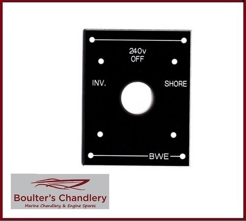Panel For 20A Cam Crossover Switch   Inv/Off/Shore Engraved