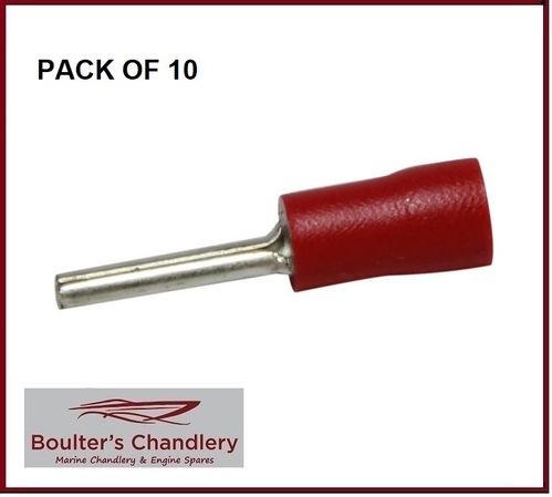 TERMINAL END CONNECTOR 1.9mm RED pk10