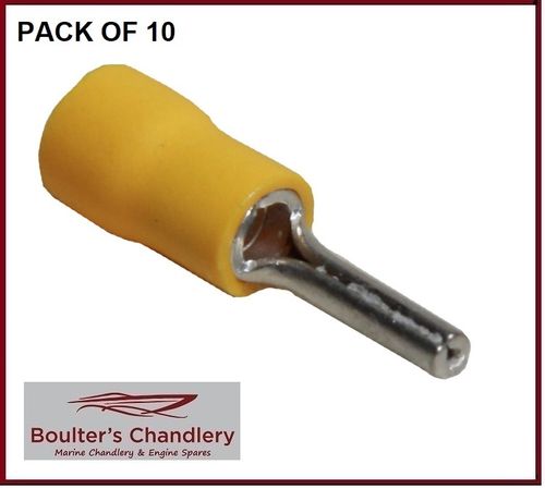 TERMINAL END CONNECTOR 2.7mm YELLOW PACK OF 10