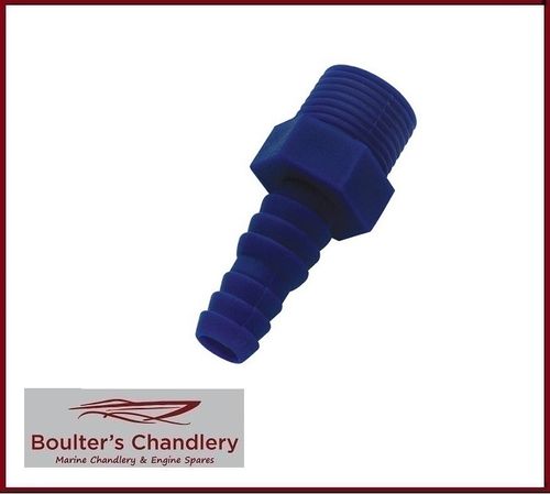 PLASTIC 3/8"BSPM CONNECTOR 10/12mm HOSE FOR FRESH WATER TANK