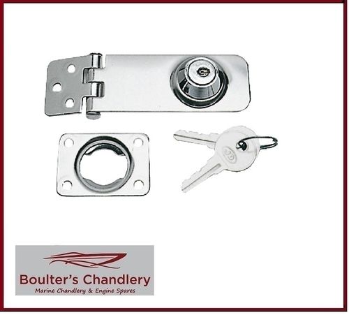HASP & STAPLE WITH LOCKABLE LATCH WITH KEY  80 x 30MM