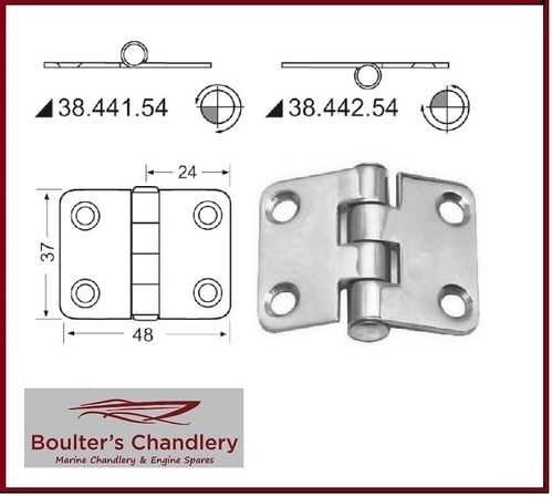 Stainless Steel BUTT TYPE HINGE 37mm x 48mm EACH