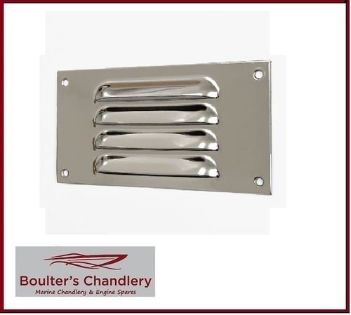 HOODED LOUVRE VENT POLISHED SS 6"x 3"