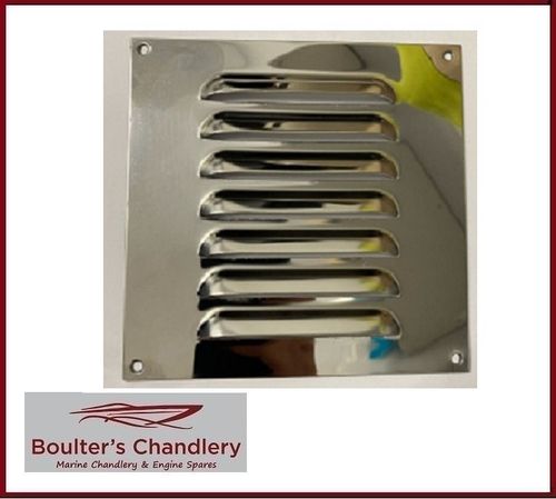 STAINLESS STEEL HOODED LOUVRE VENT POLISHED 6"x 6"