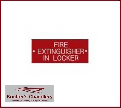 Label – FIRE EXTINGUISHER IN LOCKER  60×25 WITH HOLES