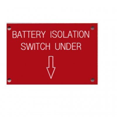 Label – BATTERY ISOL SW. 75×50 WITH HOLES