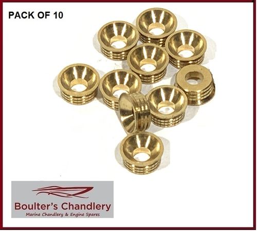 BRASS PATTERN CUP WASHER SIZE 6 PACK 10