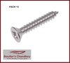8 X 1" CSK POZI SCREWS STAINLESS STEEL A2  (PACK 10)