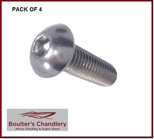 BUTTON HEAD SOCKET SCREW M4 X 25 STAINLESS STEEL A2 PACK OF 4