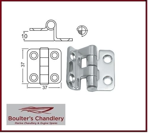 Stainless Steel MIRROR POLISHED OVERHANG HINGE 37mm x 37mm EACH
