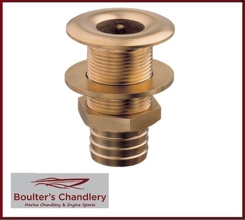 BRASS THROUGH HULL SKIN FITTING  1" BSP WITH Hose Adaptor 30mm