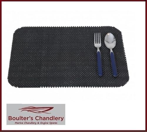 BLACK STAY PUT PLACEMAT SINGLE - 46CM X 30CM (sold in singles)