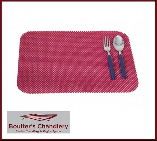 RED STAY PUT PLACEMAT SINGLE - 46CM X 30CM (sold in singles)