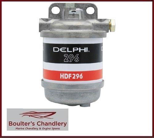 COMPLETE FUEL FILTER ASSEMBLY (45LPH) WITH METAL BASE 1/2" PORTS - DELPHI 296 CAV