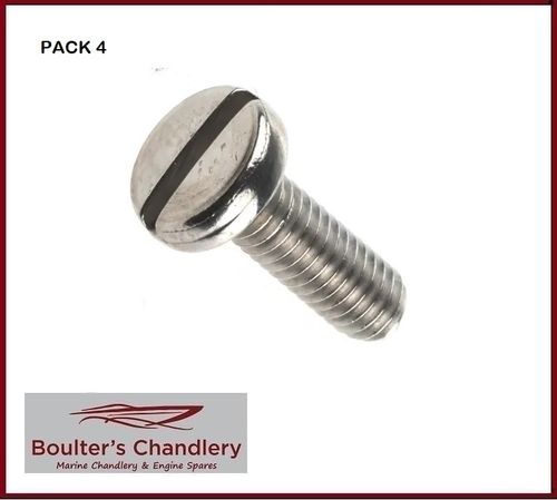 M8 X 75MM PAN SLOTTED MACHINE SCREW STAINLESS STEEL A2 PACK 4