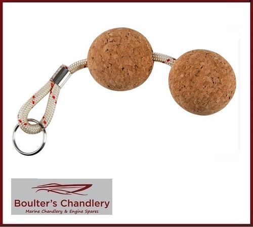 CORK FLOATING KEYRING DOUBLE BALL 50MM