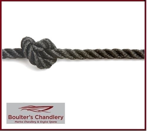 KINGFISHER 3 STRAND POLYESTER ROPE BLACK 8MM PER M