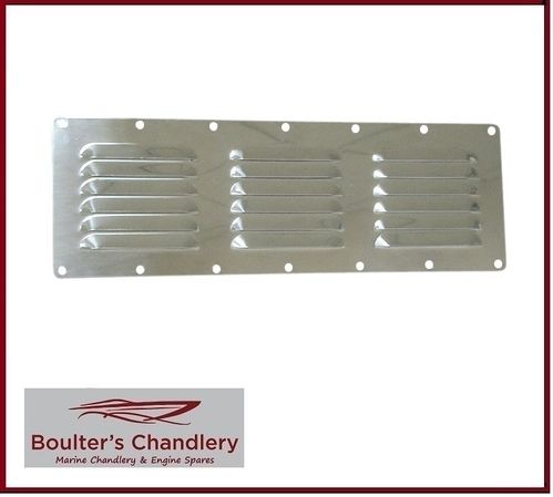 LOUVRED VENT POLISHED STAINLESS STEEL 116 X 340MM