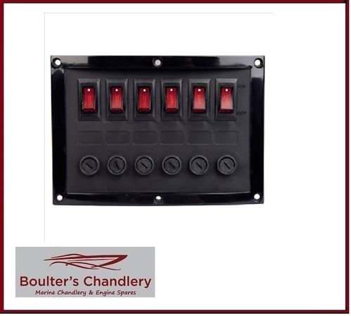 HORIZONTAL CONTROL PANEL WITH 6 SWITCHES INCLUDING FUSES