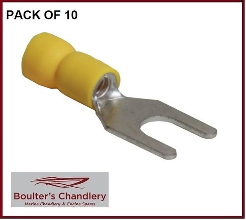 6.4MM YELLOW FORK TERMINAL PACK OF 10