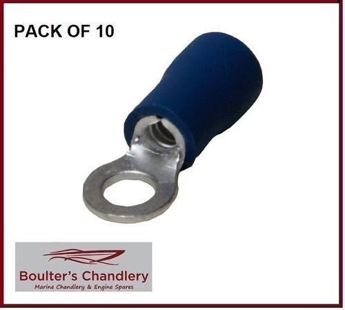 3.7MM INSULATED BLUE RING TERMINAL PACK OF 10